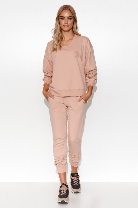 Spodnie Komplet Model M787 Powder Pink - Makadamia - 44/46 Spodnie Komplet Model M787 Powder Pink - Makadamia - 44/46
