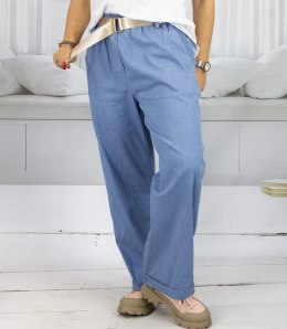 Szerokie cienkie jeansy oversize damskie spodnie TAMI (Niebieski)