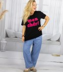 T-shit bluzka koszulka z napisem MON CHERI (Czarny) T-shit bluzka koszulka z napisem MON CHERI (Czarny)