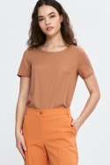 Bluzka basic z krótkim rękawem B193 Carmel - Nife - 40 Bluzka basic z krótkim rękawem B193 Carmel - Nife - 40