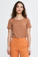 Bluzka basic z krótkim rękawem B193 Carmel - Nife - 42