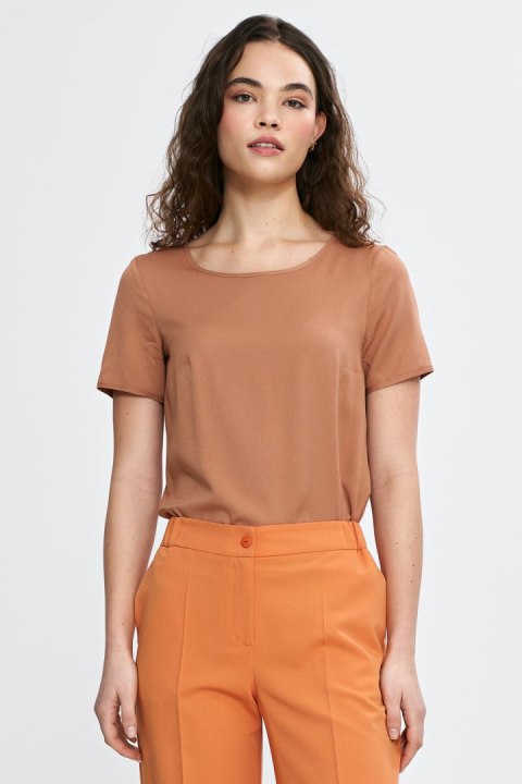 Bluzka basic z krótkim rękawem B193 Carmel - Nife - 42