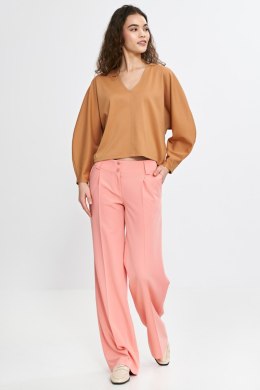 Bluzka oversize z balonowymi rękawami B192 Carmel - Nife - 40/42