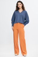 Bluzka oversize z balonowymi rękawami B192 Cobalt - Nife - 36/38 Bluzka oversize z balonowymi rękawami B192 Cobalt - Nife - 36/38