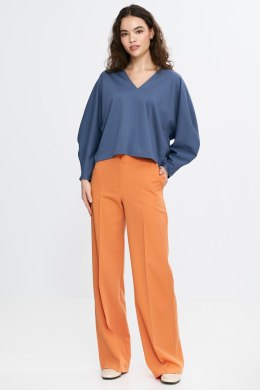 Bluzka oversize z balonowymi rękawami B192 Cobalt - Nife - 36/38