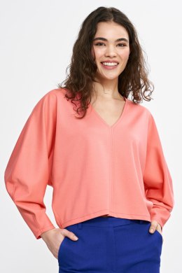 Bluzka oversize z balonowymi rękawami B192 Coral - Nife - 40/42