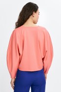 Bluzka oversize z balonowymi rękawami B192 Coral - Nife - 40/42 Bluzka oversize z balonowymi rękawami B192 Coral - Nife - 40/42