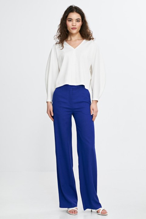 Bluzka oversize z balonowymi rękawami B192 Ecru - Nife - 40/42 Bluzka oversize z balonowymi rękawami B192 Ecru - Nife - 40/42