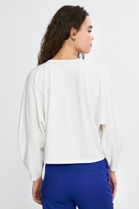 Bluzka oversize z balonowymi rękawami B192 Ecru - Nife - 40/42 Bluzka oversize z balonowymi rękawami B192 Ecru - Nife - 40/42