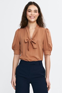 Bluzka z wiązaniem pod szyją B189 Carmel - Nife - 36