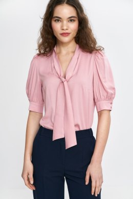 Bluzka z wiązaniem pod szyją B189 Pink - Nife - 40