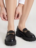 Damskie Mokasyny CARLA BLACK - Klasyczna Elegancja z Wyrazistym Detalem - 37