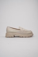Damskie Mokasyny LAURA BEIGE - Minimalistyczna Elegancja z Masywną Podeszwą - 39 Damskie Mokasyny LAURA BEIGE - Minimalistyczna Elegancja z Masywną Podeszwą - 39