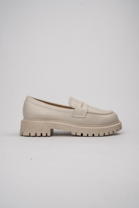 Damskie Mokasyny LAURA BEIGE - Minimalistyczna Elegancja z Masywną Podeszwą - 39 Damskie Mokasyny LAURA BEIGE - Minimalistyczna Elegancja z Masywną Podeszwą - 39