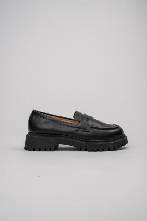 Damskie Mokasyny LAURA BLACK - Minimalistyczna Elegancja z Masywną Podeszwą - 37 Damskie Mokasyny LAURA BLACK - Minimalistyczna Elegancja z Masywną Podeszwą - 37