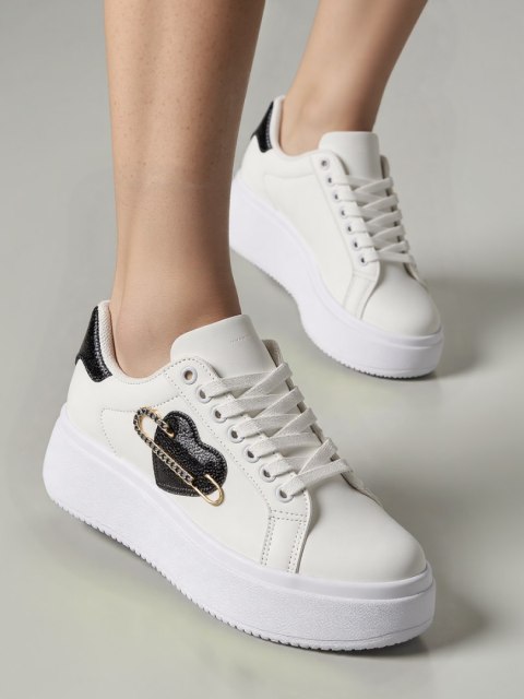 Damskie Sneakersy MIA WHITE/BLACK - Kontrastowy Design i Miejski Szyk - 38 Damskie Sneakersy MIA WHITE/BLACK - Kontrastowy Design i Miejski Szyk - 38