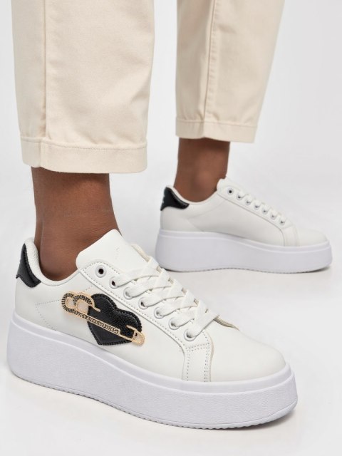 Damskie Sneakersy MIA WHITE/BLACK - Kontrastowy Design i Miejski Szyk - 38 Damskie Sneakersy MIA WHITE/BLACK - Kontrastowy Design i Miejski Szyk - 38