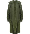 Kardigan Długi Gruby sweter warkocz Wełna (Zielony) Kardigan Długi Gruby sweter warkocz Wełna (Zielony)