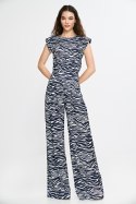 Kombinezon z nogawkami palazzo KM43 Wzór Zebra/Navy - Nife - 40 Kombinezon z nogawkami palazzo KM43 Wzór Zebra/Navy - Nife - 40