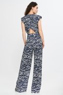 Kombinezon z nogawkami palazzo KM43 Wzór Zebra/Navy - Nife - 40 Kombinezon z nogawkami palazzo KM43 Wzór Zebra/Navy - Nife - 40