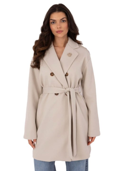 Płaszcz Damski Model TW-PL-BI-28987.85 Light Beige - Och Bella - XL