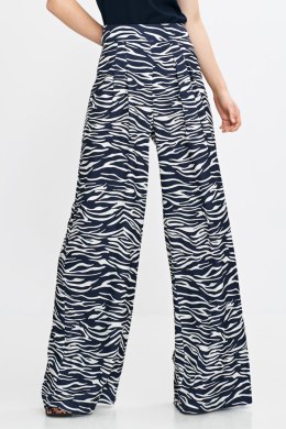 Spodnie palazzo SD115 Wzór Zebra/Navy - Nife - 42