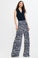 Spodnie palazzo SD115 Wzór Zebra/Navy - Nife - 42 Spodnie palazzo SD115 Wzór Zebra/Navy - Nife - 42