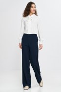 Spodnie wide leg z gumą w pasie SD113 Navy - Nife - 40 Spodnie wide leg z gumą w pasie SD113 Navy - Nife - 40