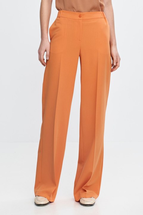 Spodnie wide leg z gumą w pasie SD113 Orange - Nife - 40 Spodnie wide leg z gumą w pasie SD113 Orange - Nife - 40