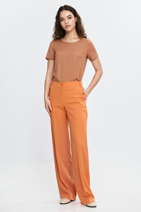 Spodnie wide leg z gumą w pasie SD113 Orange - Nife - 40 Spodnie wide leg z gumą w pasie SD113 Orange - Nife - 40