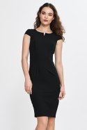 Sukienka Ołówkowa sukienka z rozcięciem na dekolcie S268 Black - Nife - 38 Sukienka Ołówkowa sukienka z rozcięciem na dekolcie S268 Black - Nife - 38