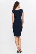 Sukienka Ołówkowa sukienka z rozcięciem na dekolcie S268 Navy - Nife - 38 Sukienka Ołówkowa sukienka z rozcięciem na dekolcie S268 Navy - Nife - 38