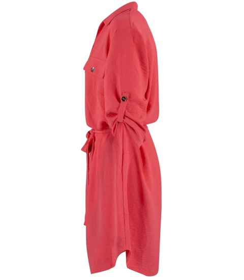 Sukienka szmizjerka basic tunika midi plus size MARIBEL (Czerwony) Sukienka szmizjerka basic tunika midi plus size MARIBEL (Czerwony)