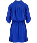 Sukienka szmizjerka basic tunika midi plus size MARIBEL (Niebieski)