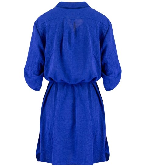 Sukienka szmizjerka basic tunika midi plus size MARIBEL (Niebieski)