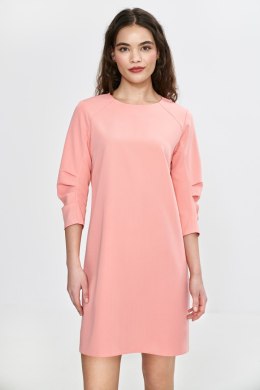 Sukienka z zakładkami na rękawach S267 Łosoś - Nife - 38