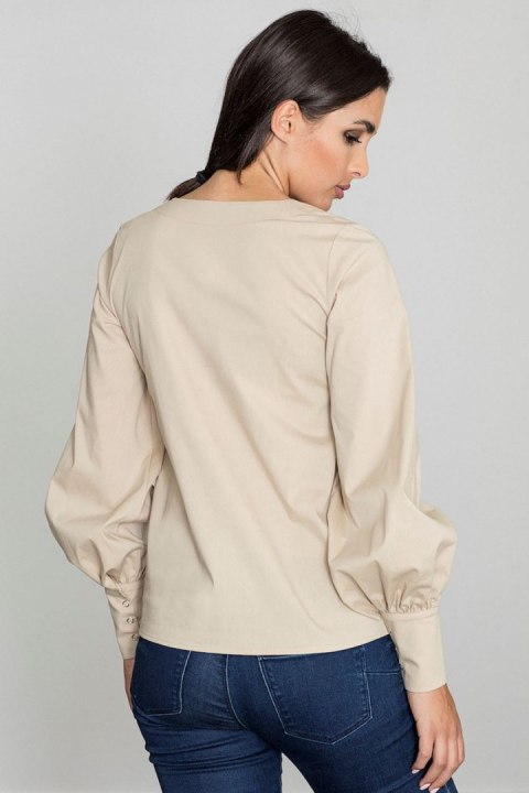 Bluzka Model M561 Beige - Figl - XL Bluzka Model M561 Beige - Figl - XL