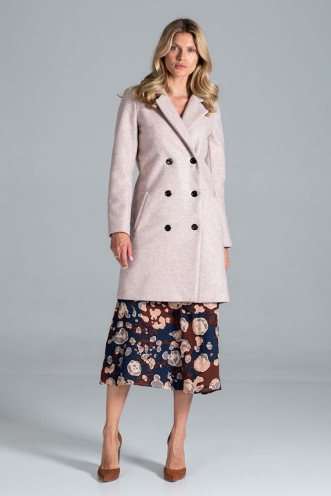 Płaszcz Model M832 Pink Melange - Figl - L Płaszcz Model M832 Pink Melange - Figl - L
