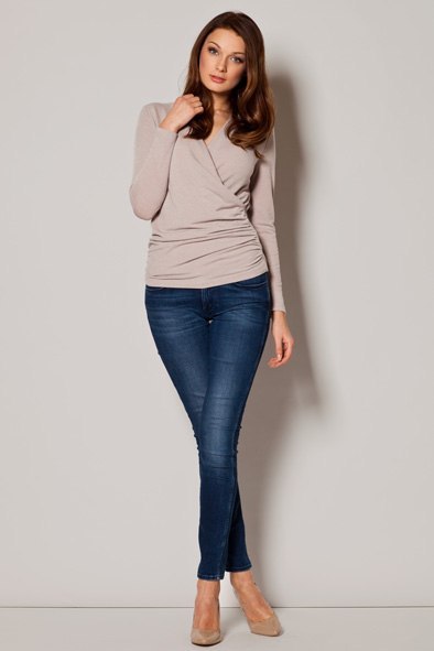 Sweter Damski Model 247 Beige - Figl - XL Sweter Damski Model 247 Beige - Figl - XL