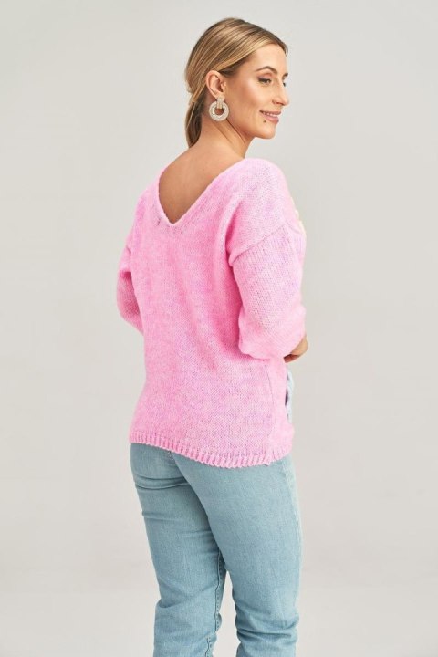 Sweter Damski Model M994 Pink - Figl - uniwersalny Sweter Damski Model M994 Pink - Figl - uniwersalny