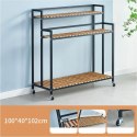 Blumenständer, Bücherregal, 3-stufiger Blumenständer, 100 x 40 x 102cm, schwarz SZ42 Blumenständer, Bücherregal, 3-stufiger Blumenständer, 100 x 40 x 102cm, schwarz SZ42