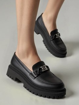 Damskie Mokasyny ALEXA BLACK - Nowoczesny Charakter z Eleganckim Detalem - 38