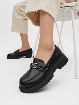 Damskie Mokasyny ALEXA BLACK - Nowoczesny Charakter z Eleganckim Detalem - 38