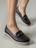 Damskie Mokasyny LENA BLACK - Ażurowa Elegancja i Komfort na Co Dzień - 38 Damskie Mokasyny LENA BLACK - Ażurowa Elegancja i Komfort na Co Dzień - 38
