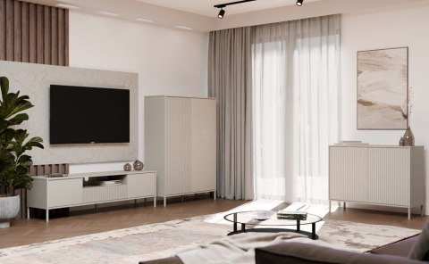 Komoda KAMARO 2D SLIM KASZMIR Lamele Front Ryflowany Komoda KAMARO 2D SLIM KASZMIR Lamele Front Ryflowany