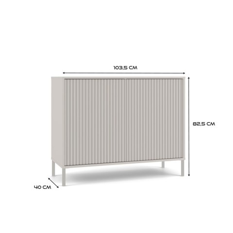 Komoda KAMARO 2D SLIM KASZMIR Lamele Front Ryflowany Komoda KAMARO 2D SLIM KASZMIR Lamele Front Ryflowany