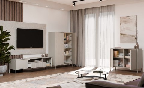 Komoda KAMARO 2D SLIM KASZMIR Lamele Front Ryflowany Komoda KAMARO 2D SLIM KASZMIR Lamele Front Ryflowany