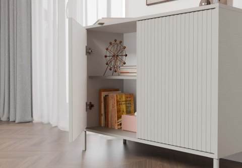Komoda KAMARO 2D SLIM/GŁADKI KASZMIR Lamele Front Ryflowany + Klasyczny Komoda KAMARO 2D SLIM/GŁADKI KASZMIR Lamele Front Ryflowany + Klasyczny
