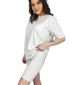 Komplet bawełniany t-shirt koszulka + krótkie legginsy SPIREL (Biały)