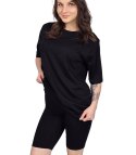 Komplet bawełniany t-shirt koszulka + krótkie legginsy SPIREL (Czarny) Komplet bawełniany t-shirt koszulka + krótkie legginsy SPIREL (Czarny)